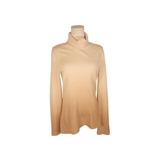 Doncaster 100% Wool Tan Ombre Turtleneck Sweater Long Sleeve Pullover Knit Top